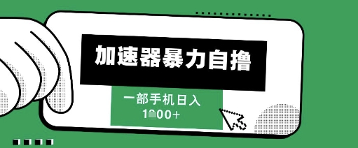 205新风口,加速器暴力自撸,单机日入1k+【揭秘】-风淘社
