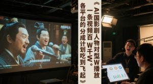 AI三国影视剧人物对口型唱歌玩法,一条视频百W千W播放,各平台的分成计划吃到飞起-风淘社