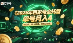 2025年百家号全托管，单号月入4-5位数，懒人福音，纯挂G玩法【揭秘】-风淘社