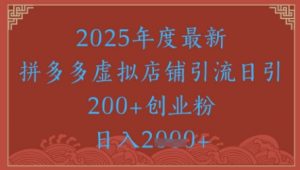 绝密引流秘籍,拼多多虚拟店铺引流,日引500+-风淘社