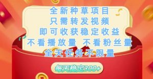 全新种草项目只需转发视频,即可收获稳定收益,不看播放量不看粉丝量,全天任务不限量,每天稳定3张【揭秘】-风淘社