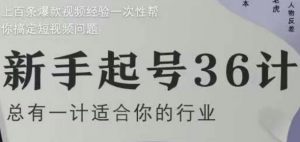 新手起号36计2.0,四年行业沉淀,上百条爆款视频经验一次性帮你搞定短视频问题-风淘社
