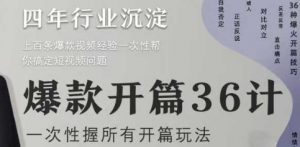爆款开篇36计2.0,爆款短视频,一次性掌握所有开篇玩法-风淘社