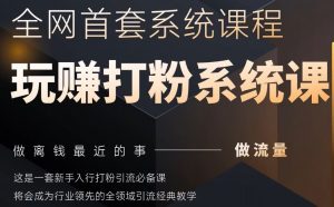 2025行业首套全网全域打粉系统神课,做流量做离钱最近的事,一套新手入行打粉引流必备课-风淘社