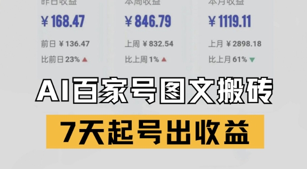 百家号搬砖新玩法,AI一键仿写爆文,7天起号出收益-风淘社