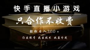快手直播小游戏,只合作不收费,你出账号我出技术, 分润模式【揭秘】-风淘社