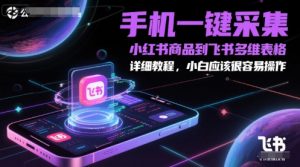手机一键采集小红书商品到飞书多维表格，详细教程，小白应该很容易操作-风淘社
