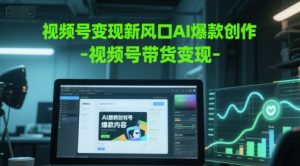 视频号变现新风口AI爆款创作-视频号带货变现-风淘社