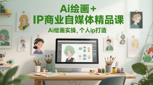 Ai绘画+IP商业自媒体精品课,Ai绘画实操,个人ip打造-风淘社
