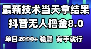 2025六月最新抖音无人撸金8.0.最新技术当天拿结果,单日1k+ 有手就行【揭秘】-风淘社