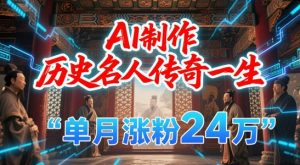 暴力起号！用AI制作历史名人传奇一生，单月涨粉24W，涨粉+变现赛道黑马来了-风淘社