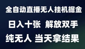 2025最新全自动直播无人挂G掘金,日入十张,解放双手纯无人,当天拿结果【揭秘】-风淘社
