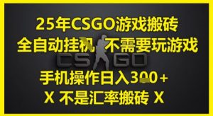 25年CSGO游戏搬砖，全自动运行，不需要玩游戏，手机操作日入3张(不是汇率搬砖)【揭秘】-风淘社