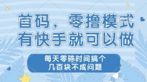 首码,零撸模式,有快手就可以做,每天零碎时间搞个几张不成问题【揭秘】-风淘社
