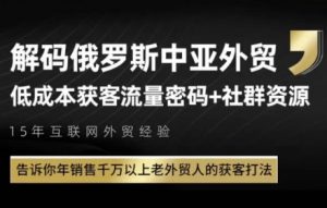 俄罗斯中亚外贸低成本获客流,告诉你年销售千万以上老外贸人的获客打法-风淘社