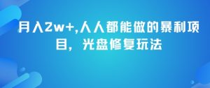 月入2w+,人人都能做的暴利项目,光盘修复玩法-风淘社