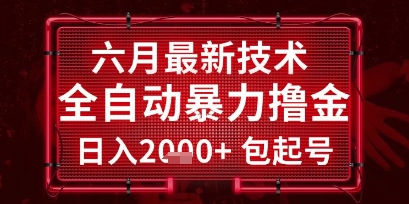 六月最新技术全自动暴力撸金,稳定日入2k+包起号,长期稳定【揭秘】-风淘社