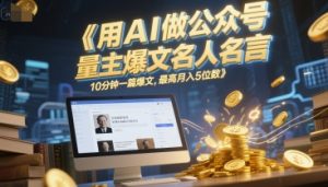 用AI做公众号流量主爆文名人名言,10分钟一篇爆文,最高月入5位数-风淘社
