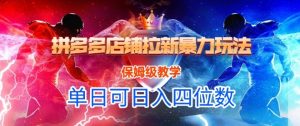 悟空直搜拼多多店铺拉新暴力玩法，保姆级教学，单日可入四位数-风淘社