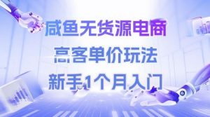 咸鱼无货源电商,高客单价玩法,新手1个月入门-风淘社