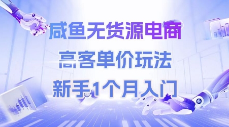 咸鱼无货源电商,高客单价玩法,新手1个月入门-风淘社