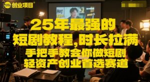 25年最强的短剧项目教程,时长拉满,手把手教会你做短剧,轻资产创业首选赛道-风淘社