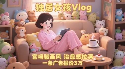 单个账号涨粉71W!用AI制作独居女孩Vlog,宫崎骏画风,治愈感拉满,一条广告报价3W-风淘社