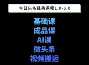头条图文课1-5期教你头条图文写作、微头条、视频搬运变现，适合新手快速起号玩法-风淘社