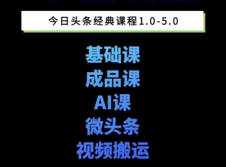 头条图文课1-5期教你头条图文写作、微头条、视频搬运变现，适合新手快速起号玩法-风淘社
