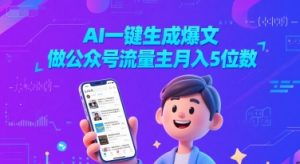 AI一键生成爆文,做公众号流量主月入5位数-风淘社