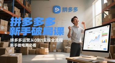 拼多多新手破局课，拼多多运营从0到1实操全流程，新手做电商必看-风淘社
