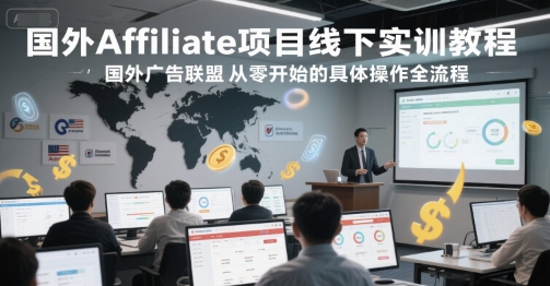 国外Affiliate项目线下实训教程,国外广告联盟从零开始的具体操作全流程-风淘社