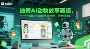 油管AI动物故事赛道,AI+RPA机器人流程自动化制作素材【保姆级教程】-风淘社
