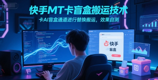 快手MT卡盲盒搬运技术，卡AI盲盒通道进行替换搬运，效果自测-风淘社