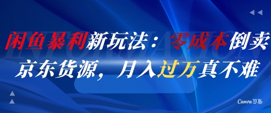 闲鱼暴利新玩法：零成本倒卖京东货源，月入过1W真不难-风淘社