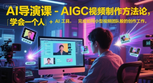 AI导演课-AIGC视频制作方法论,学会一个人+AI工具,完成如同小型视频团队般的创作工作,实现导演梦-风淘社