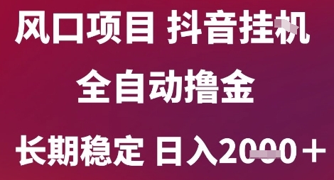 风口项目，六月最新玩法抖音无人挂G，全自动撸金，长期稳定 日入2k+【揭秘】-风淘社