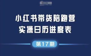 小红书第17期带货陪跑营,不囤货,无不直播,无不投流,通过选品+笔记内容+测品+笔记铺量+矩阵运营打爆款-风淘社