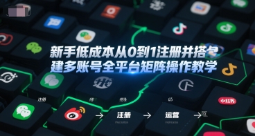 新手低成本从0到1注册并搭建多账号全平台矩阵操作教学,手机号-邮箱-IP-工具-风淘社
