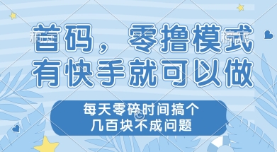 首码零撸项目,有快手就可以做,每天业务时间搞个几张不是问题【揭秘】-风淘社