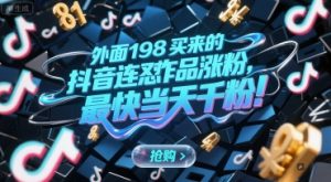 外面198买来的抖音连怼作品涨粉，最快当天千粉-风淘社