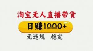 淘宝无人直播带货,日入多张,无需露脸无需说话,无违规无封号,只要一台电脑即可全天开播【揭秘】-风淘社