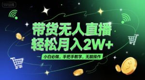 带货无人直播,轻松月入2W+,小白必做,手把手教学,无脑操作(附学习资料)-风淘社