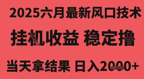 2025六月最新风口技术，无人挂G撸礼物，长期稳定 一个小时收益2k+，小白当天拿结果【揭秘】-风淘社