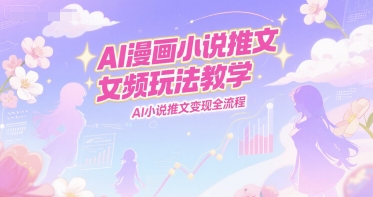 AI漫画小说推文女频玩法教学，AI小说推文变现全流程-风淘社