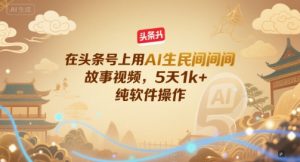 在头条号上用AI生民间故事视频,5天1k+,纯软件操作-风淘社