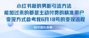 小红书全新男粉引流实操方法,日引流100多精准男粉-风淘社