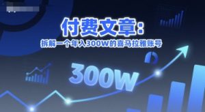 付费文章：拆解一个年入300W的喜马拉雅账号-风淘社