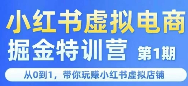 小红书虚拟电商掘金特训营第1期,从0到1,带你玩转小红书虚拟店铺-风淘社