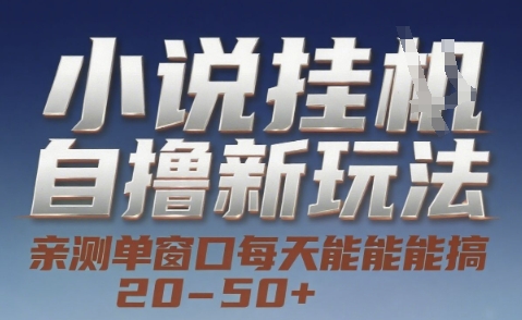 小说自撸新玩法 — 亲测单窗口每天能搞 20-50+,支持矩阵化批量操作【揭秘】-风淘社